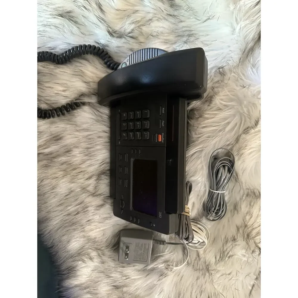 Nortel 350 VoIP Desk Phone Black Corded Display Wall Mountable RJ-11